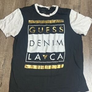 GUESS Black and White Graphic T-Shirt
